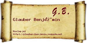 Glauber Benjámin névjegykártya